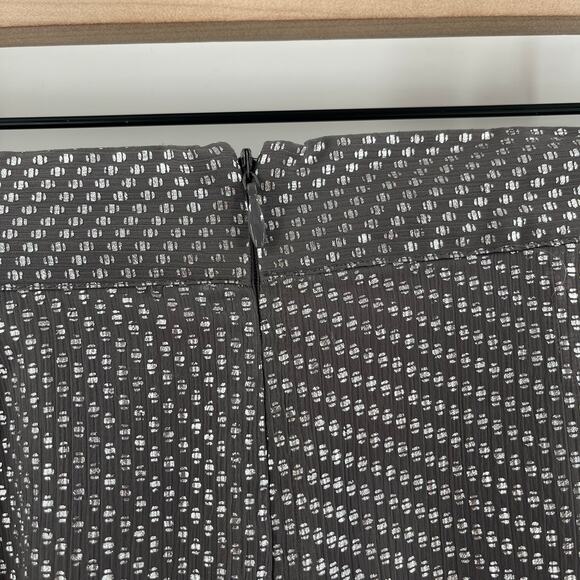 ANTONIO MELANI Skirt Size 4 NWT Silver/Grey Dots Metallic Flowy Holiday Office - Picture 9 of 14